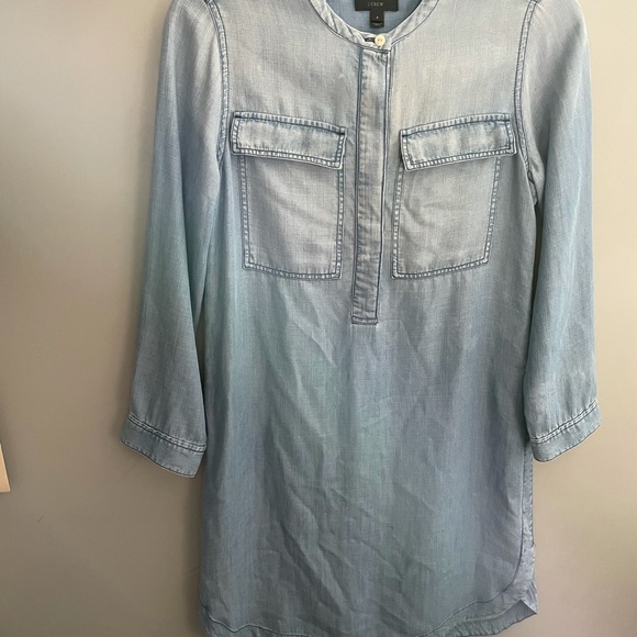 J. Crew small Blue Drapey Chambray Shirtdress - Picture 4 of 8